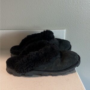 UGG Black Shearling Slippers 9
